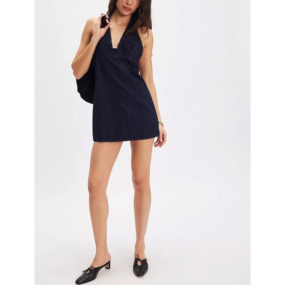 FREE PEOPLE Trevi Denim Mini Dress / Rinse - Picture 4 of 14